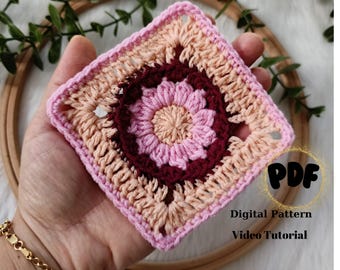 Daisy Granny Square Crochet Pattern: Floral Afghan Blanket (PDF Pattern)