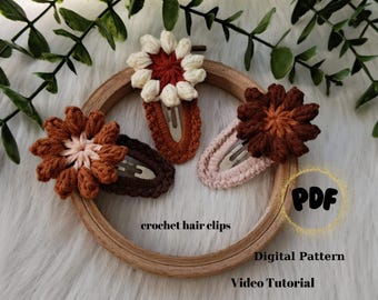 Daisy Crochet Flower Hair Clip Pattern: Beginner Friendly (PDF Pattern)