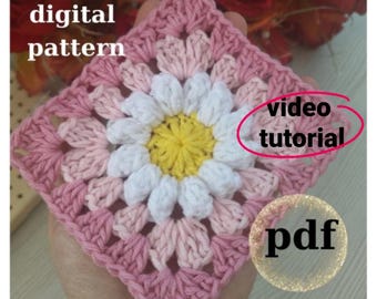 Crochet Daisy Granny Square Pattern: Beginner Friendly (PDF Pattern)