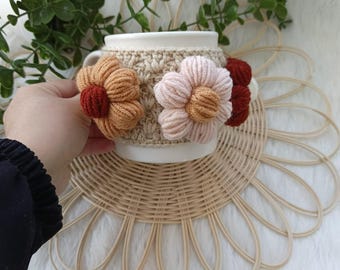 Crochet 3D Daisy Granny Square Mug Cozy Pattern (Digital Download)