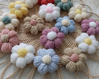 Crochet Daisy Applique: Handcrafted Flower Patch, Sewing Trim