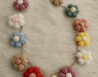 3D Crochet Daisy Garland Pattern: Easy Flower Decor (PDF Pattern)