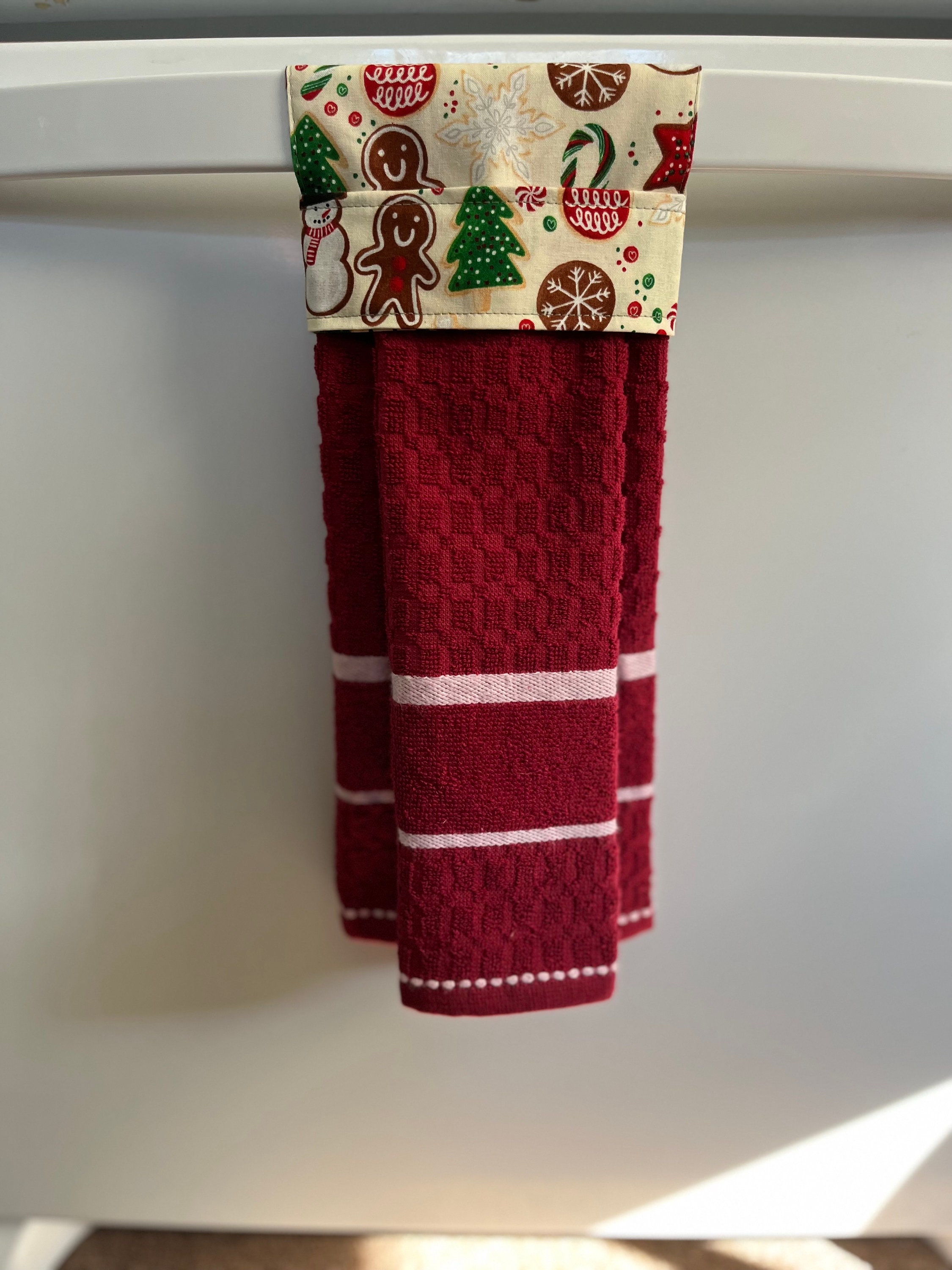 visesunny Cute Ladybug Kitchen Dish Towel with Hanging Loop