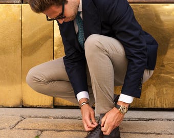 Men Vegan Brogue Shoes - 100% made in Italy - Classic Oxford Shoes - Flat Formal Shoes - Handmade Flat Leather Shoes - Sustainable Luxury