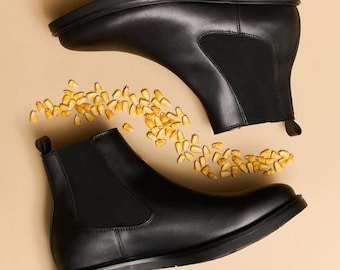 Women Vegan Chelsea Boot - Outdoor shoes Shoes - Brown & Black Boot Shoes - Made in Italy - Casual Wear Shoes - Everyday Shoes