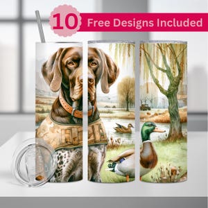German Shorthair Pointer Duck Hunting Tumbler Wrap (PNG Digital Download)