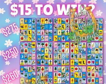 Loteria Board, FTF, First to Fill, Full Card, 25 Numbers, PYP