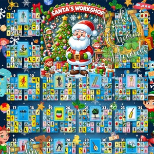 DIGITAL LOTERIA BOARD, First to Fill, Neighbor ftf Board, Loteria Game Boards, 30 Numbers, Christmas Board, Winter Board