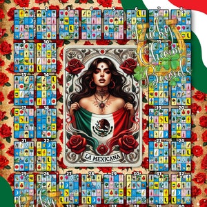 Loteria Board, FTF, First to Fill, Full Card, 48 Numbers, Mexico, Independence Day