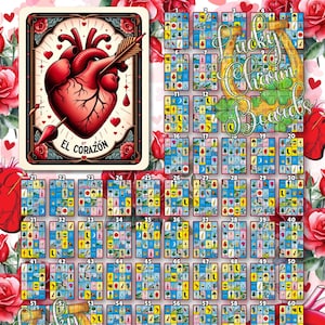 DIGITAL LOTERIA BOARD, First to Fill, ftf, Loteria Game Boards, 80 Numbers