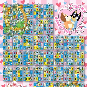 DIGITAL LOTERIA BOARD, First to Fill, ftf, Loteria Game Boards, 44 Numbers, Happy Valentine's Day, Vday, Valentine