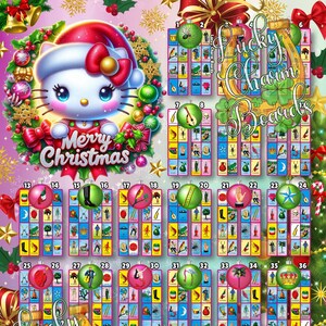 DIGITAL LOTERIA BOARD, First to Fill, Neighbor ftf, Loteria Game Boards, 48 Numbers, Christmas, Winter