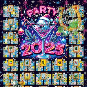 DIGITAL LOTERIA BOARD, First to Fill, Neighbors ftf Board, Loteria Game Boards, 56 Numbers, New Year Board, Happy New Year