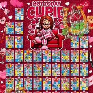 デジタル ロテリア ボード、最初に記入、ftf、ロテリア ゲーム ボード、54 の数字、、ハッピー バレンタイン デー、Vday、バレンタイン
