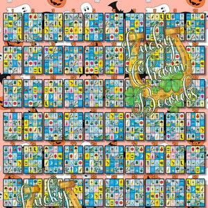 Loteria Board, FTF, First to Fill, Full Card, 80 Numbers, Halloween