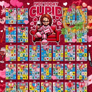 DIGITAL LOTERIA BOARD, First to Fill, ftf, Loteria Game Boards, 30 Numbers, Happy Valentine's Day, Vday, Valentine