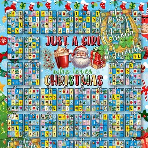 Tabellone della lotteria digitale, originali, 48 numeri, FTF, primo a riempire, biglietto completo, Natale, Navidad, inverno, auguri di buone feste, buone feste