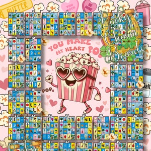 DIGITAL LOTERIA BOARD, First to Fill, ftf, Loteria Game Boards, 44 Numbers, Happy Valentine's Day, Vday, Valentine
