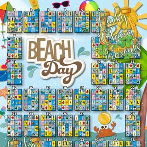 DIGITAL LOTERIA BOARD, First to Fill, ftf, 44 Numbers, Beach Day