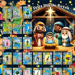 DIGITAL LOTERIA BOARD, First to Fill, ftf, Loteria Game Boards, 30 Numbers, Dia De Reyes, Reyes Magos