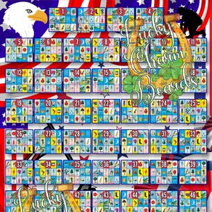 DIGITAL LOTERIA BOARD, First to Fill, ftf, 60 Numbers, Memorial Day, 4th of July