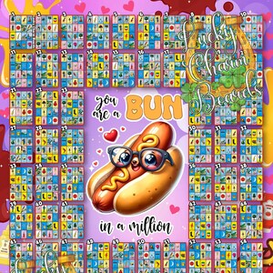 DIGITAL LOTERIA BOARD, First to Fill, ftf, Loteria Game Boards, 74 Numbers, Happy Valentine's Day, Vday, Valentine