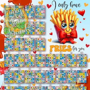 DIGITAL LOTERIA BOARD, First to Fill,5x5, ftf, Loteria Game Boards, 40 Numbers, Happy Valentine's Day, Vday, Valentine