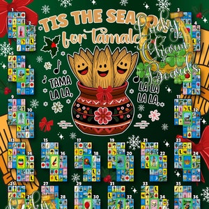 Loteria Board, FTF, Neighbors, First to Fill, Full Card, 48 Numbers, Christmas, Season Greetings, Winter