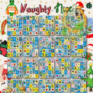 DIGITAL LOTERIA BOARD, First to Fill, 5x5 ftf Board, Loteria Game Boards, 25 Numbers, Christmas Board, Winter Board