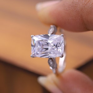 Lab Grown Solitaire Diamond Ring, Certified Elongated Cushion Cut Engagement Ring, 14K Solid Gold Anniversary Ring, Birthday Gift for Women.