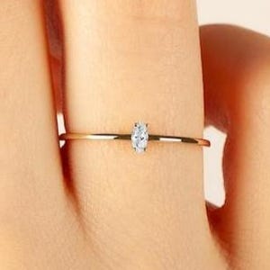 IGI Certified Engagement Ring, Marquise Cut Lab Grown Diamond Solitaire Ring, 14K Solid Gold Wedding Ring, Anniversary Gift, Ring for Women