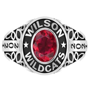 Men&#39;s Class Ring Fully Customizable Ring, Personalized Gift, Sterling Silver Ring, Senior Junior Ring, Celtic Design For High School Ring