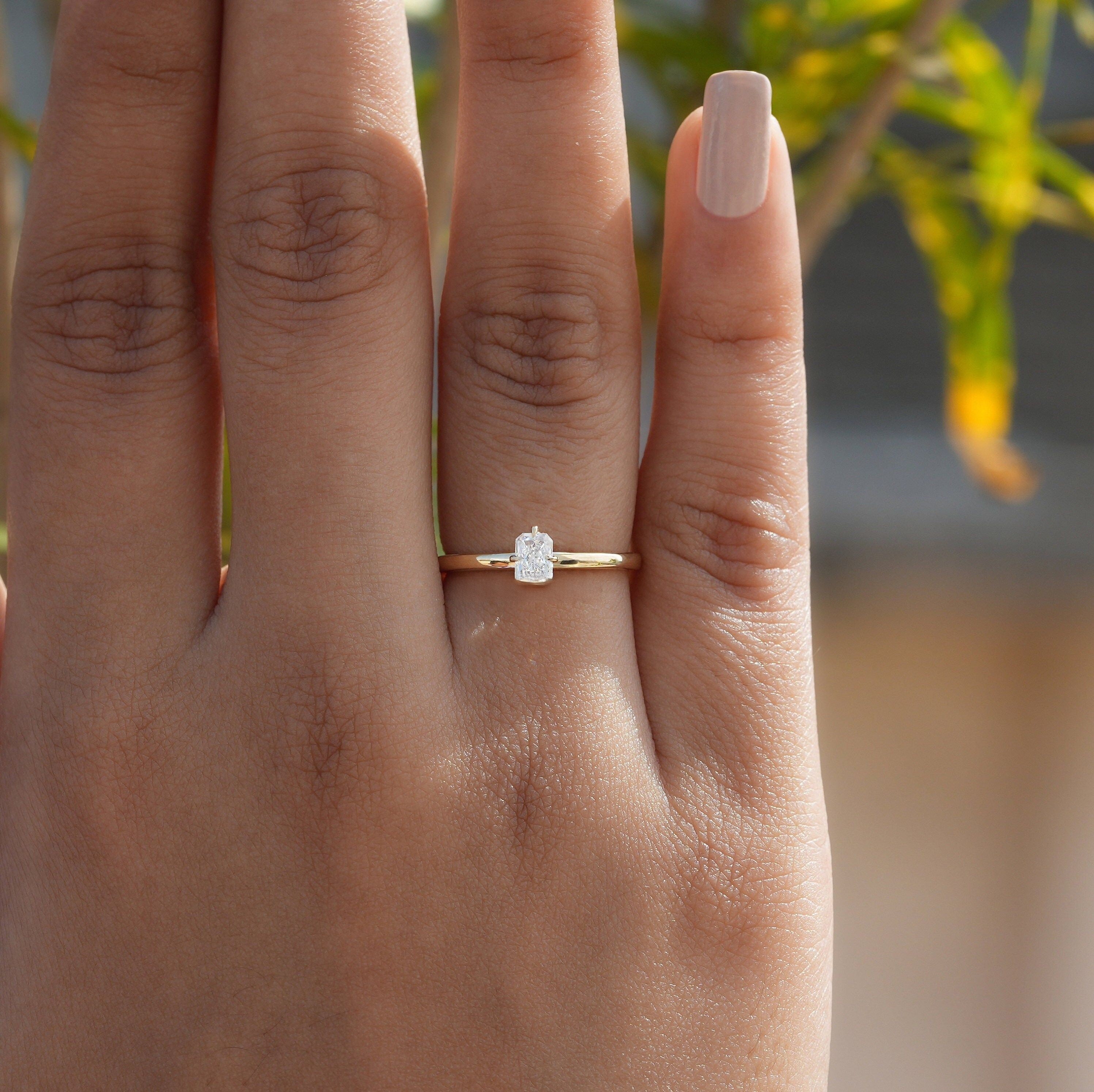 Mini Diamond Rings Mini Diamond Matching Ring, Genuine Diamond Ring, Radiant Cut Diamond ...