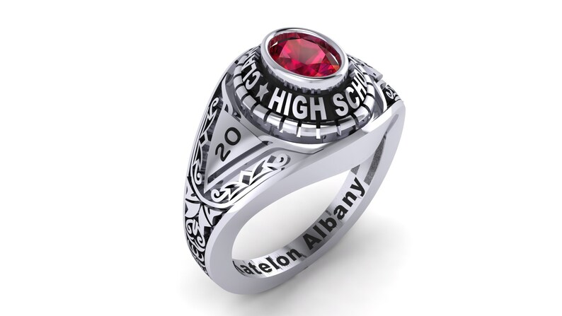 Class Ring for Girl in Silver 925, Best Gift for Studant, Oval Cut ...