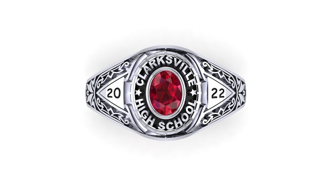 Class Ring for Girl in Silver 925, Best Gift for Studant, Oval Cut ...
