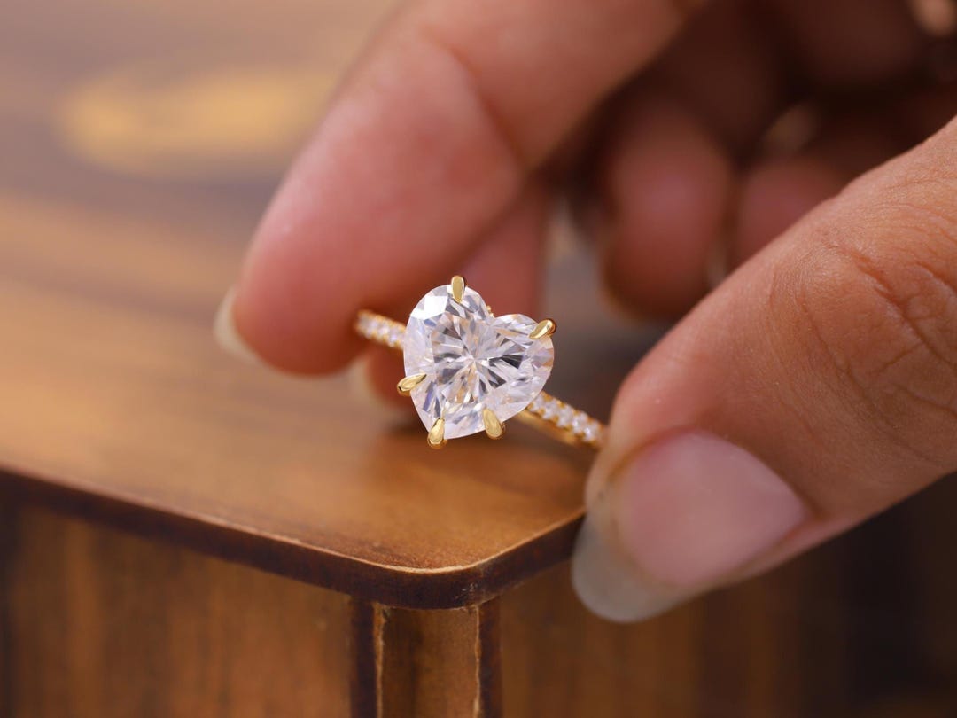 IGI Certified Engagement Ring, Heart Shaped Lab Grown Diamond Ring ...