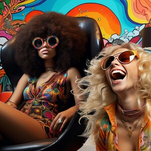 1960s Hippies, Swinging 60s Women Pinups Clipart, 25 High Resolution