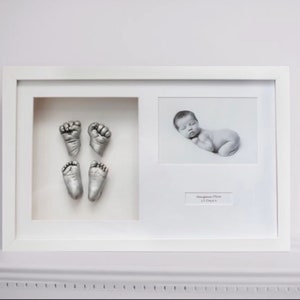 Kit de moulage 3D de mains et de pieds de bébé avec cadre - Cadeau de baby shower, nouvelle décoration de chambre de bébé, souvenir de bébé fait main. Du nouveau-né à 9 mois