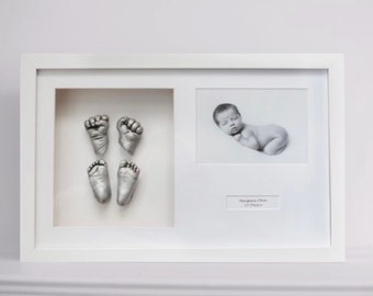 3D Baby Hands and Feet Mould Casting Kit WITH FRAME - Baby Shower Gift, new baby Nursery Decor, Handmade Baby Keepsake. Newborn to 9 months