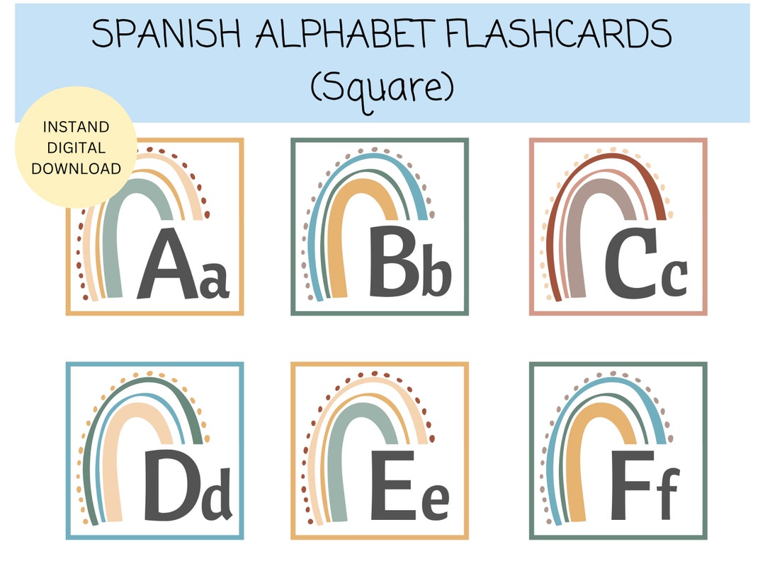 Spanish Alphabet Flashcards Spanish Alphabet Spanish Etsy