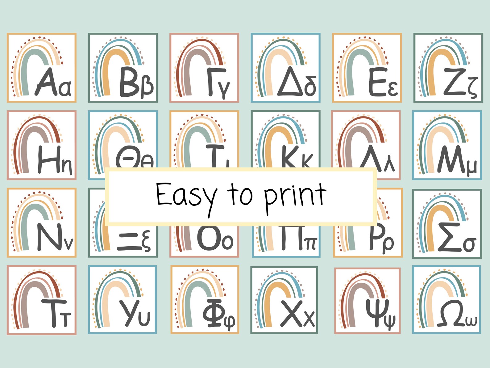 Greek Alphabet Flashcards Greek Alphabet Letters Greek Educational