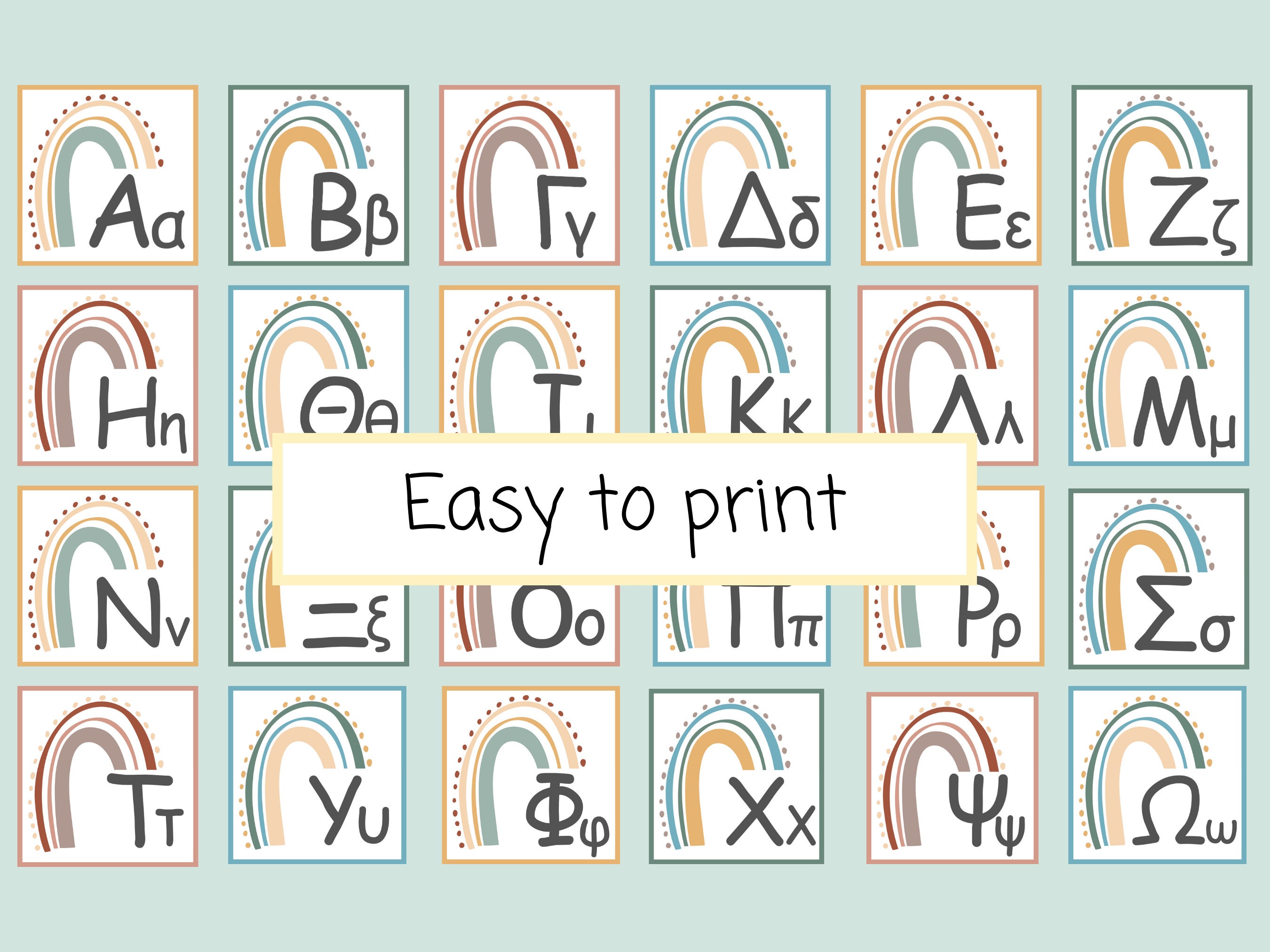 Greek Alphabet Flashcards Greek Alphabet Letters Greek Educational