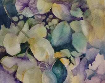 leaves, original watercolor painting, watercolor painting, paint, art, wall paint