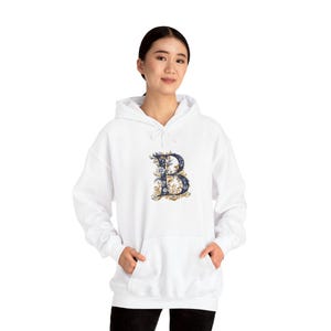 Sudadera unisex con capucha y monograma personalizado, sudadera con letras personalizadas, suéter acogedor, prenda con iniciales, regalo para él o ella