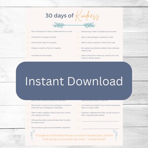 Printable 30 Days of Kindness Checklist | Random Acts of Kindness Checklist