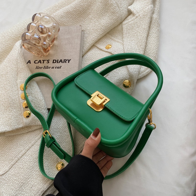 Green Female Shoulder Bags for Women Luxury Pu Leather Shoulder Bag ...