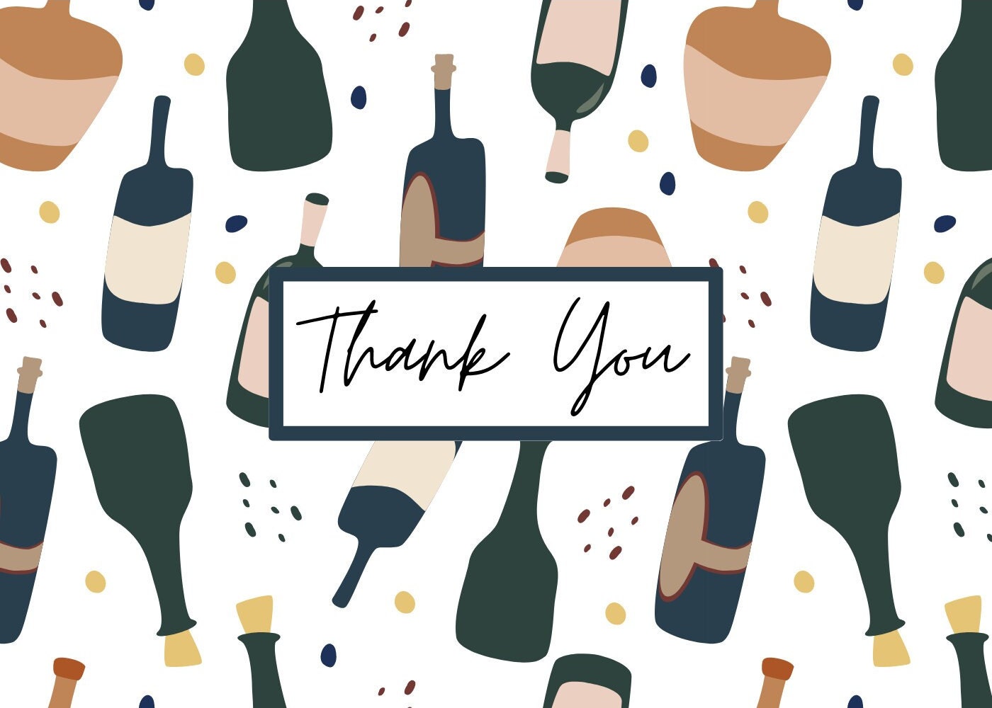 Wine Wine Everywhere Thank You Card...a Way to Say Thank You With or ...