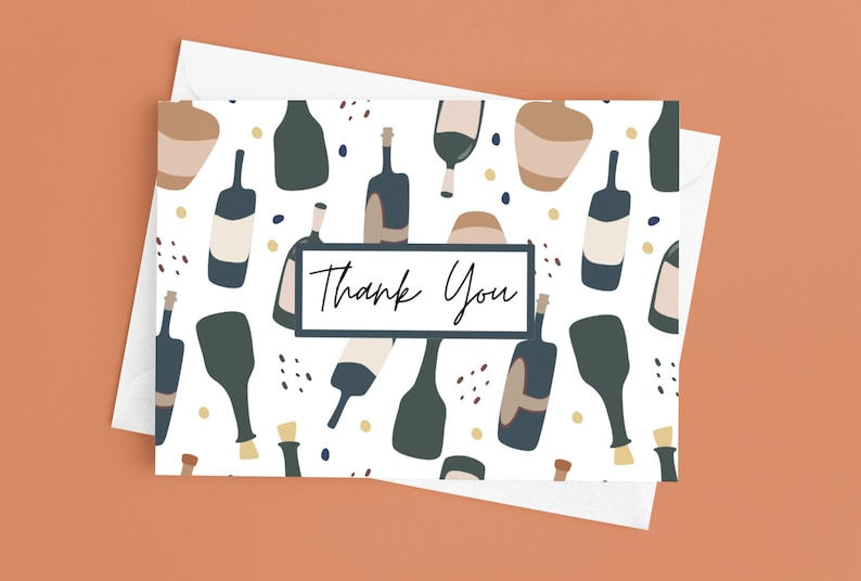 Wine Wine Everywhere Thank You Card...a Way to Say Thank You With or ...