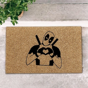 Deadpool Funny Doormat, Avengers Home Decor, Deadpool Birthday Gift, Deadpool shirt, Deadpool costume, Deadpool tumbler, Deadpool canvas art