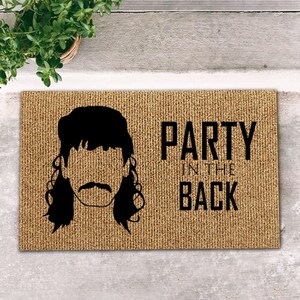 Zerbino Mullet Party in the back, Zerbino Mullet divertente, Regalo Mullet, Arredamento divertente per la casa, Regalo per la nuova casa, Arredamento personalizzato per la casa, Arte